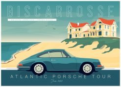 plaque metal déco Atlantic Porsche Tour Biscarrosse