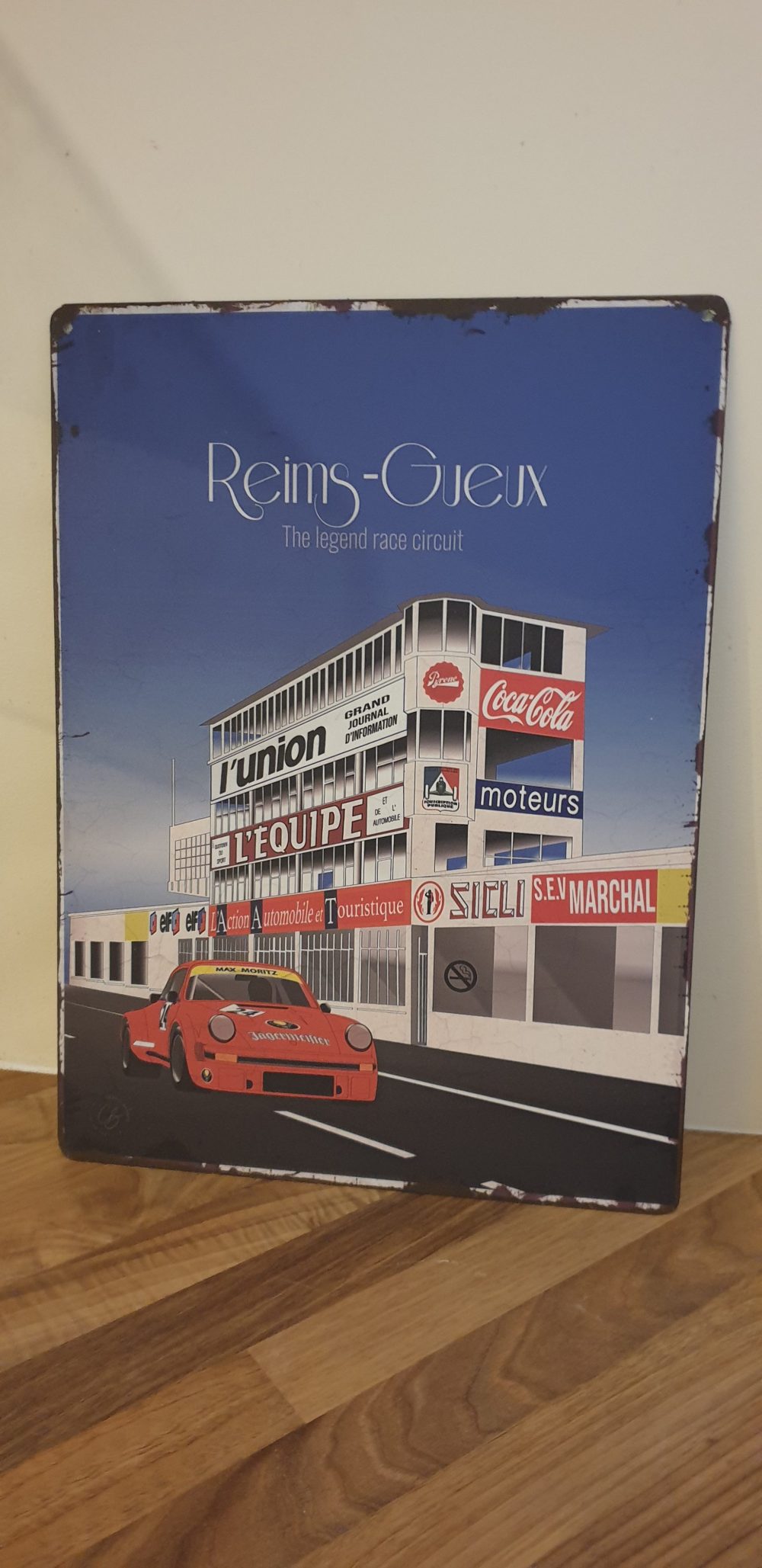 Plaque vintage de garage reims gueux