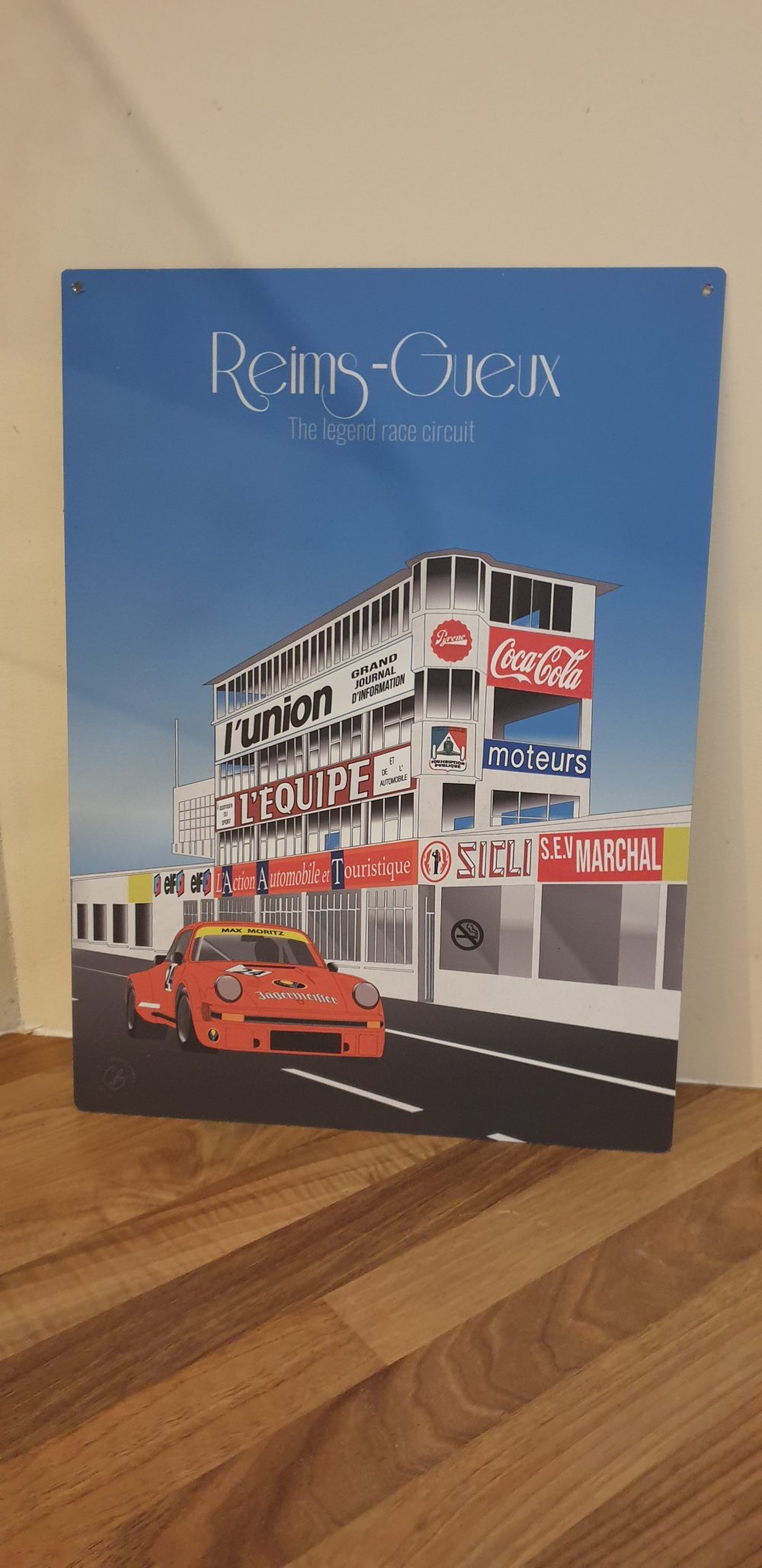 Plaque métal vintage circuit reims gueux