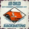 Plaque métal de garage Porsche Air Cooled Orange