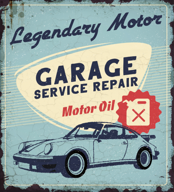 Plaque Garage Service Repair Legendary