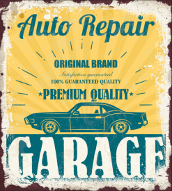 Plaque métal décoration garage vintage repair