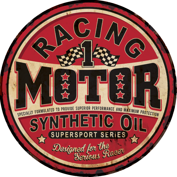 Plaque métal vintage racing motor