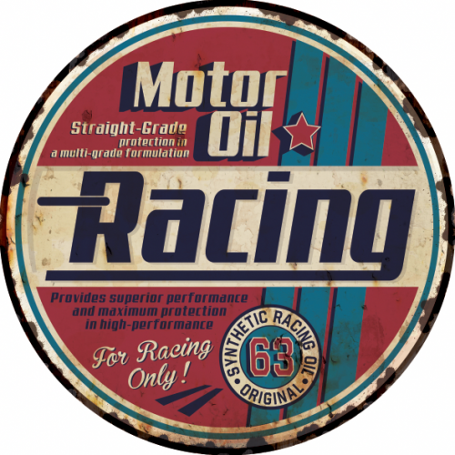 Plaque métal vintage motor oil racing