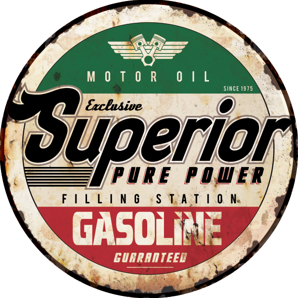 Plaque métal déco superior gazoline