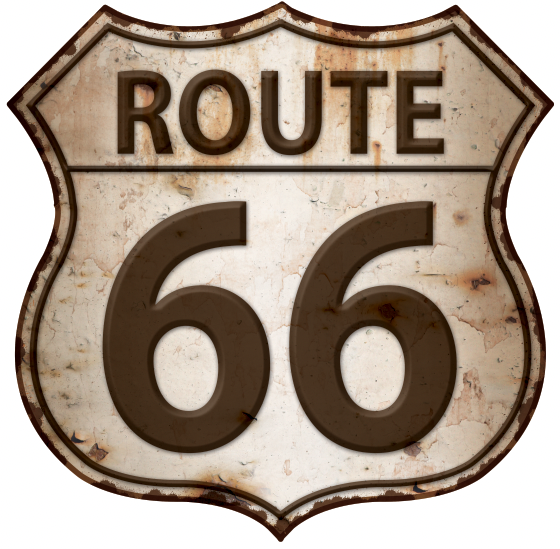 Plaque vintage déco marron route 66