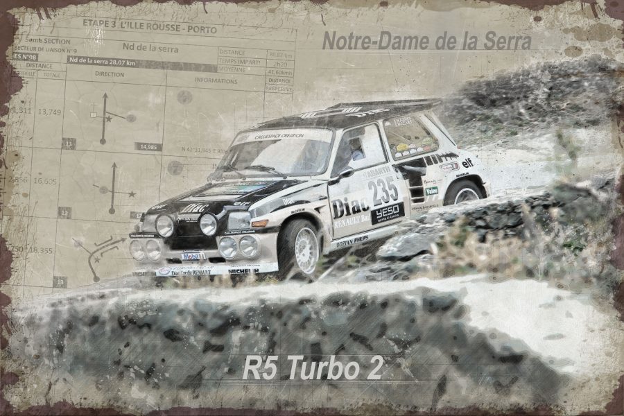 Plaque Métal Vintage  Renault R5 Turbo 2