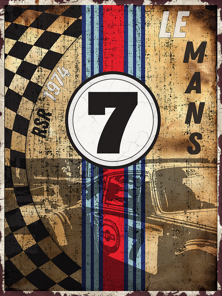 Plaque métal vintage Porsche RSR Plaque métal vintage Porsche RSR