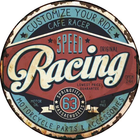 Optez pour une plaque métal vintage Speed Racing . Fabrication made in France