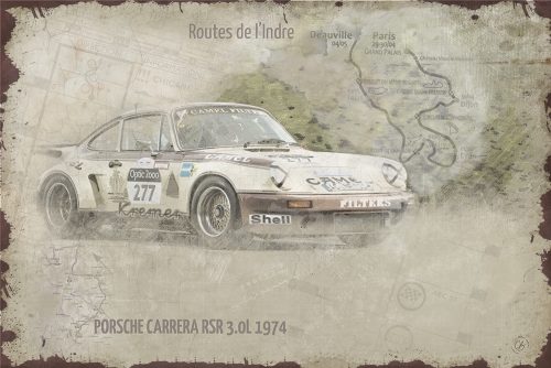 Plaque métal Porsche 911 Carrera RSR 3.0L