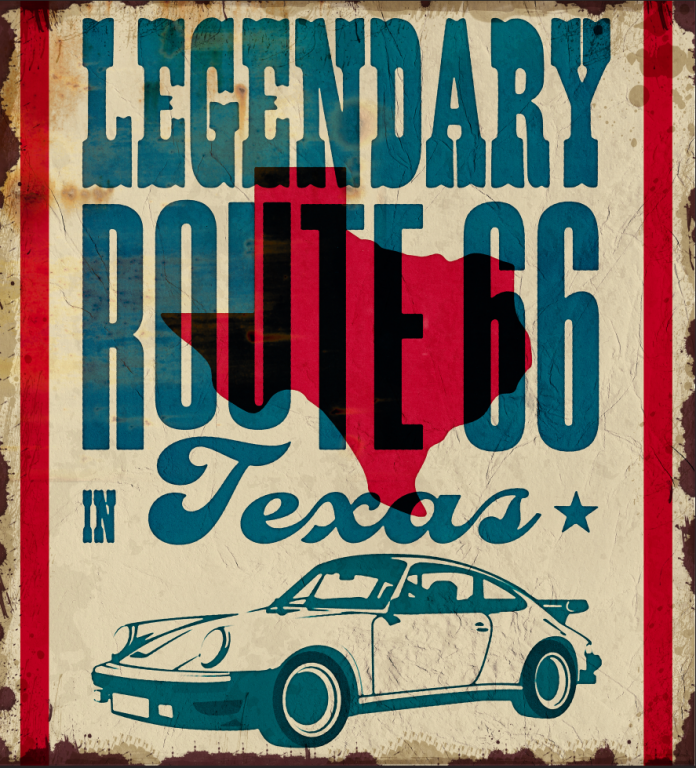 Plaque Porsche Legendary route 66 Porsche Legendary route 66