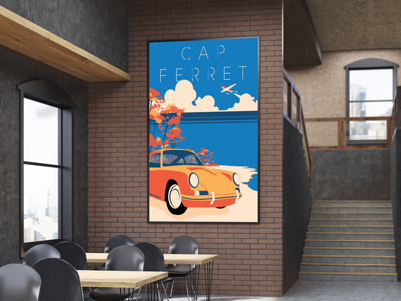 affiche cap ferret mockup