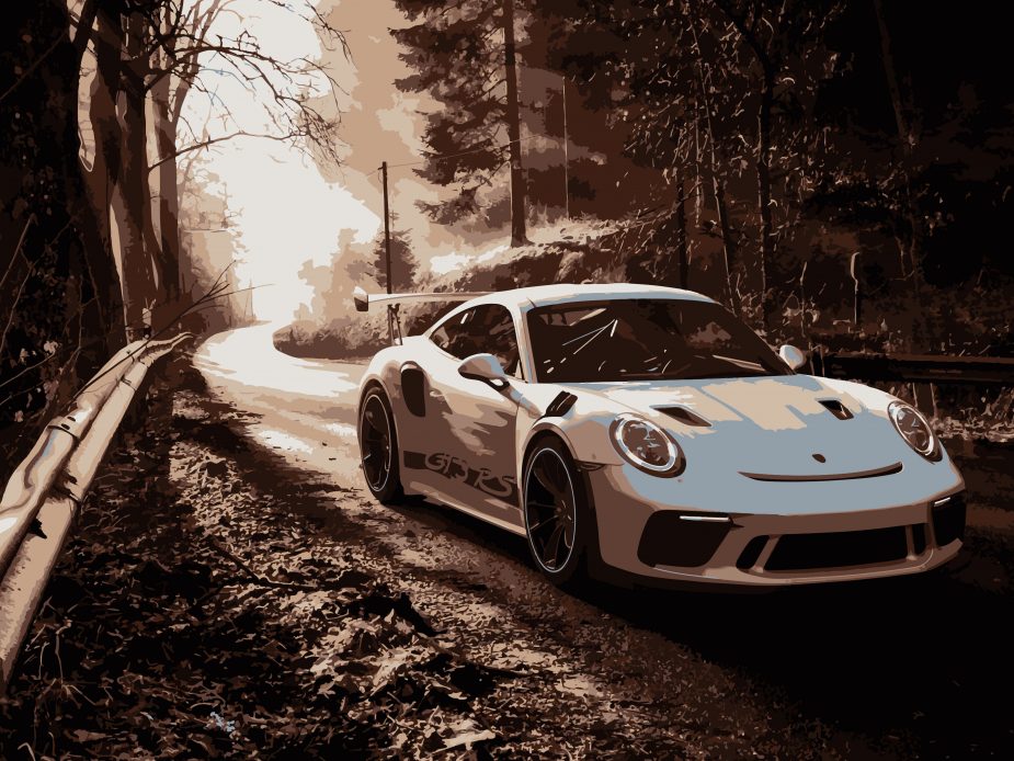 affiche porsche gt3 RS illustration-Porsche GT3 RS