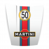 Capot Porsche déco Martini Blanc