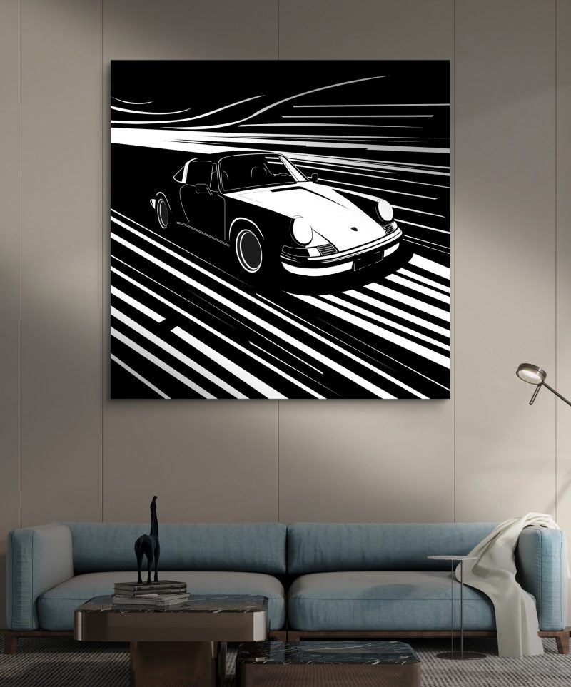 Tableau Noir et Blanc Porsche Targa Classic 911 tableau-noir-blanc-porsche-911-targa-classic