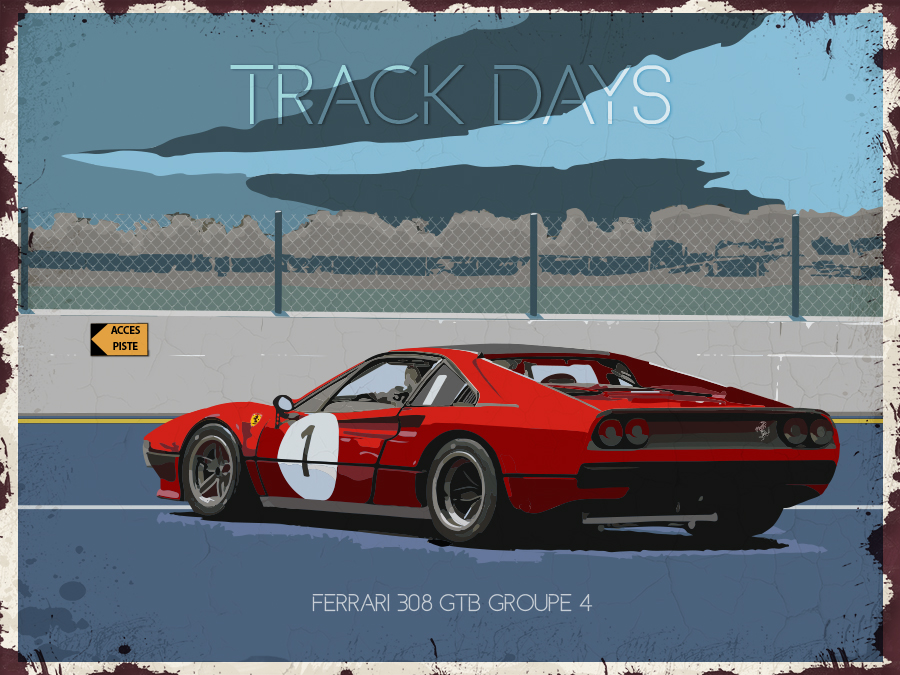 Plaque métal vintage le driver Ferrari 308 GTB