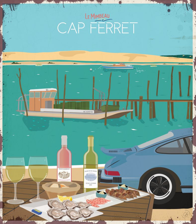 Plaque métal vintage Cap-Ferret Le Mimbeau