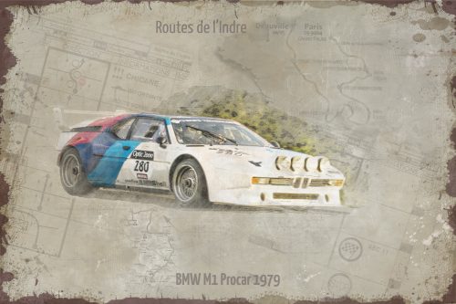 Plaque métal vintage BMW M1 classic