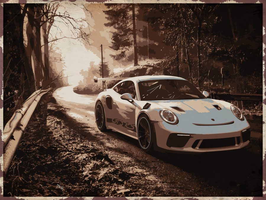 plaque porsche GT3RS 30x40cm Plaque métal porsche GT3 RS