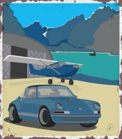 Plaque métal vintage Porsche Targa Singer