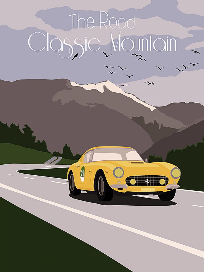 Affiche ferrari 250 SWB version contrast