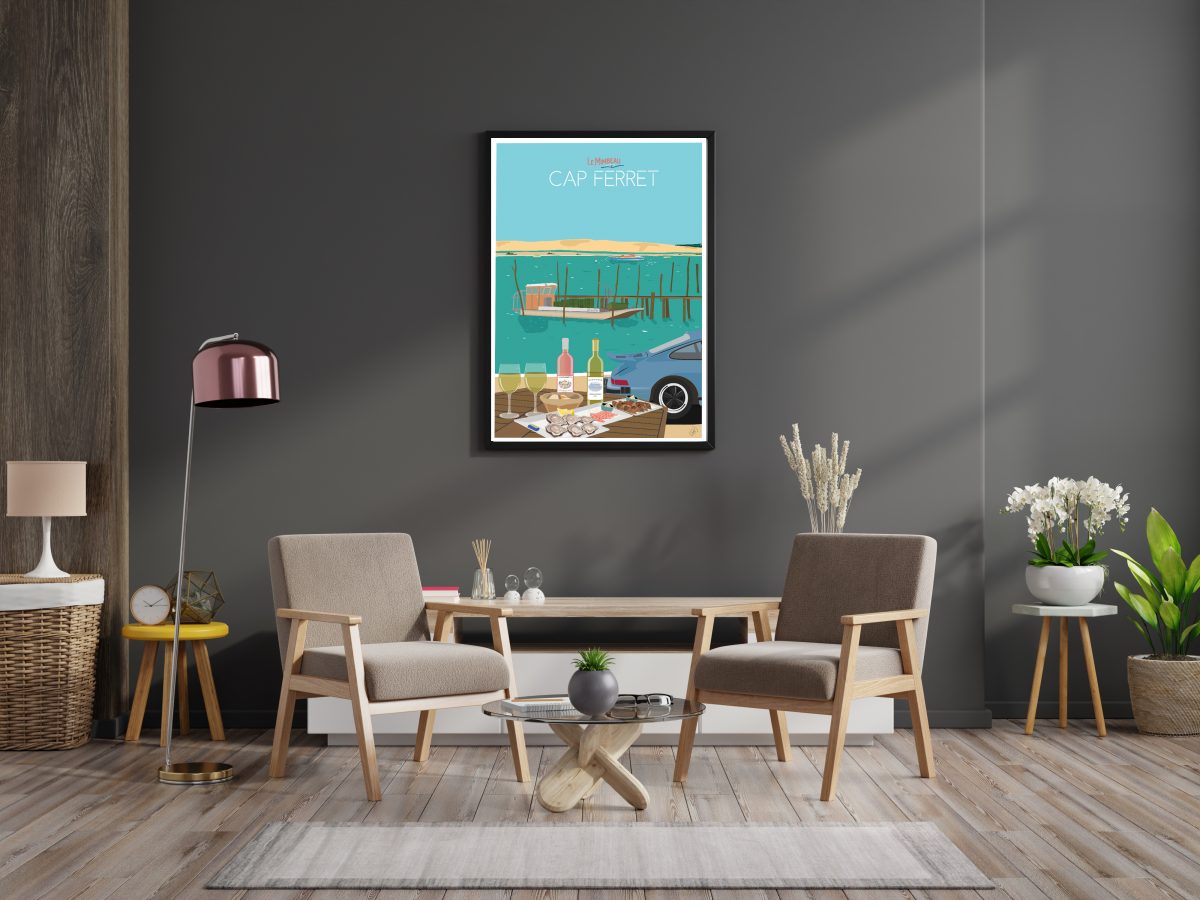 Poster Cap-Ferret Le Mimbeau Affiche Cap-Ferret le Mimbeau