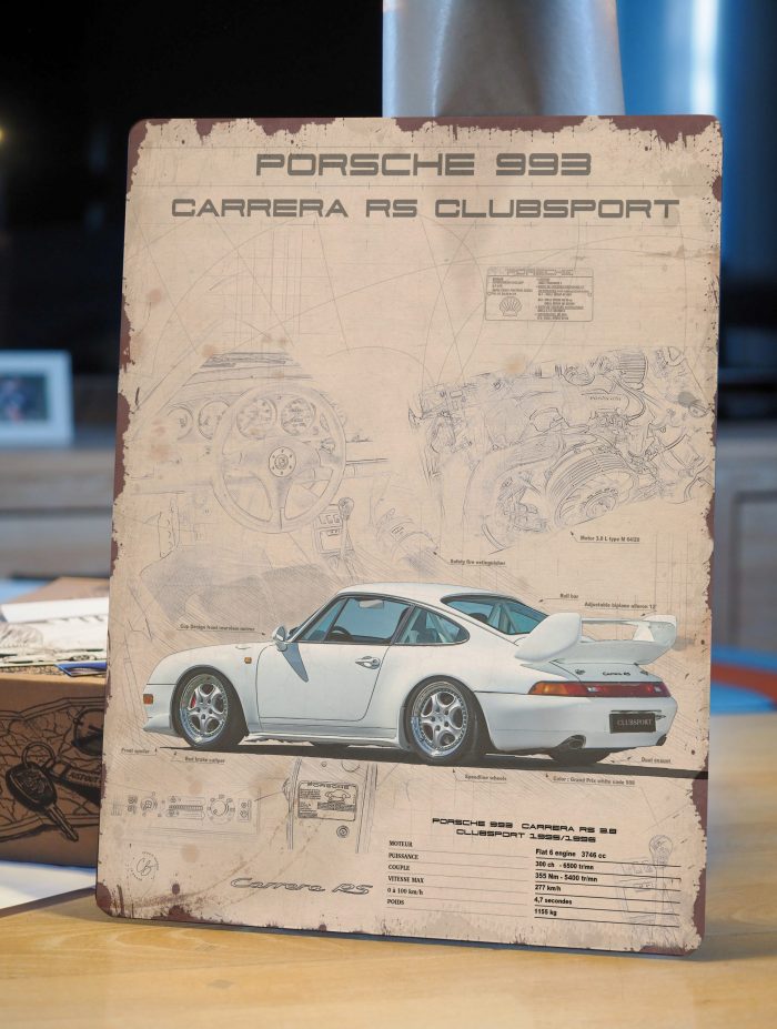 visuel plaque porsche 993 carrera rs clubsport